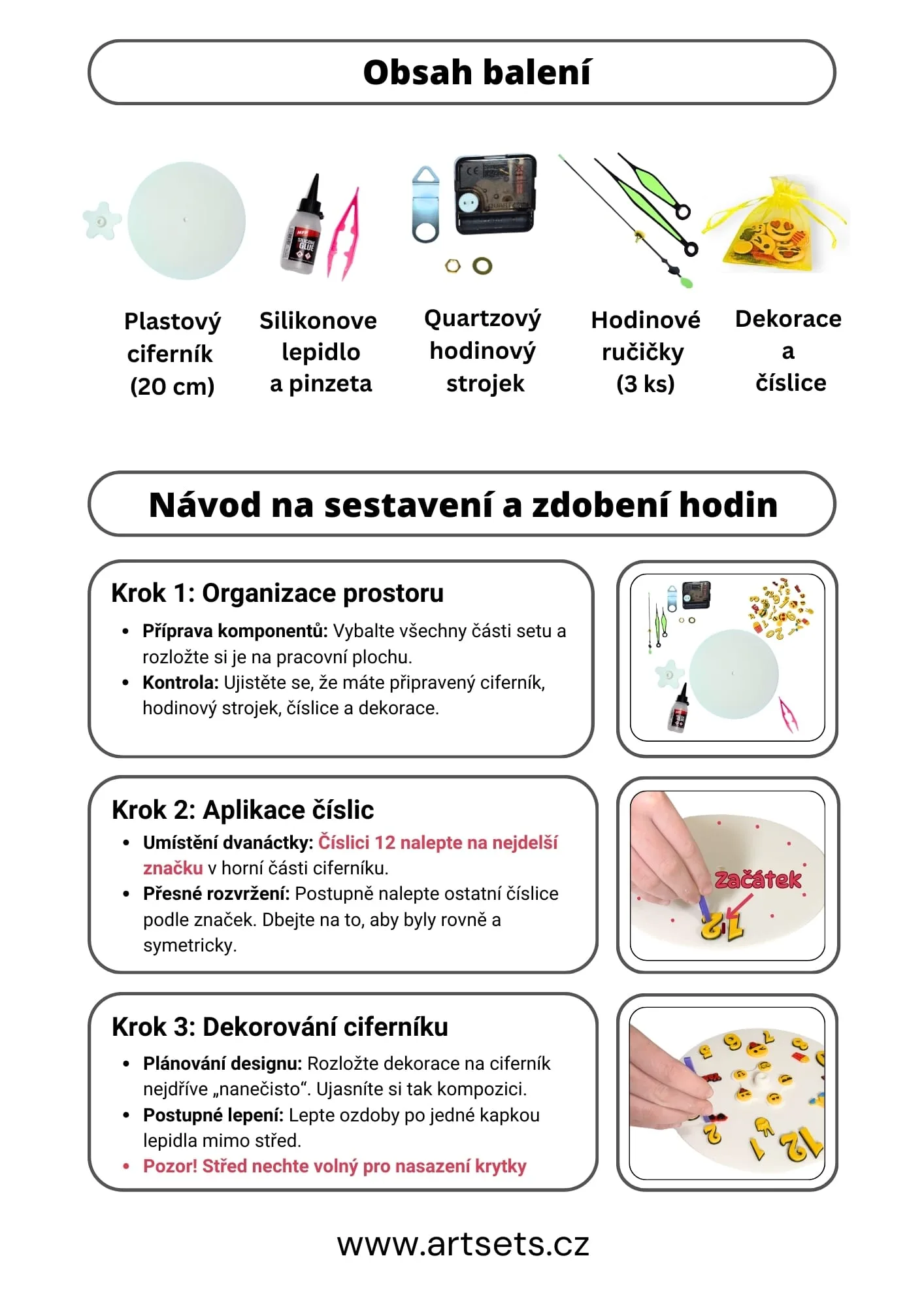 Instrukce pro tvorbu hodin – kroky 1