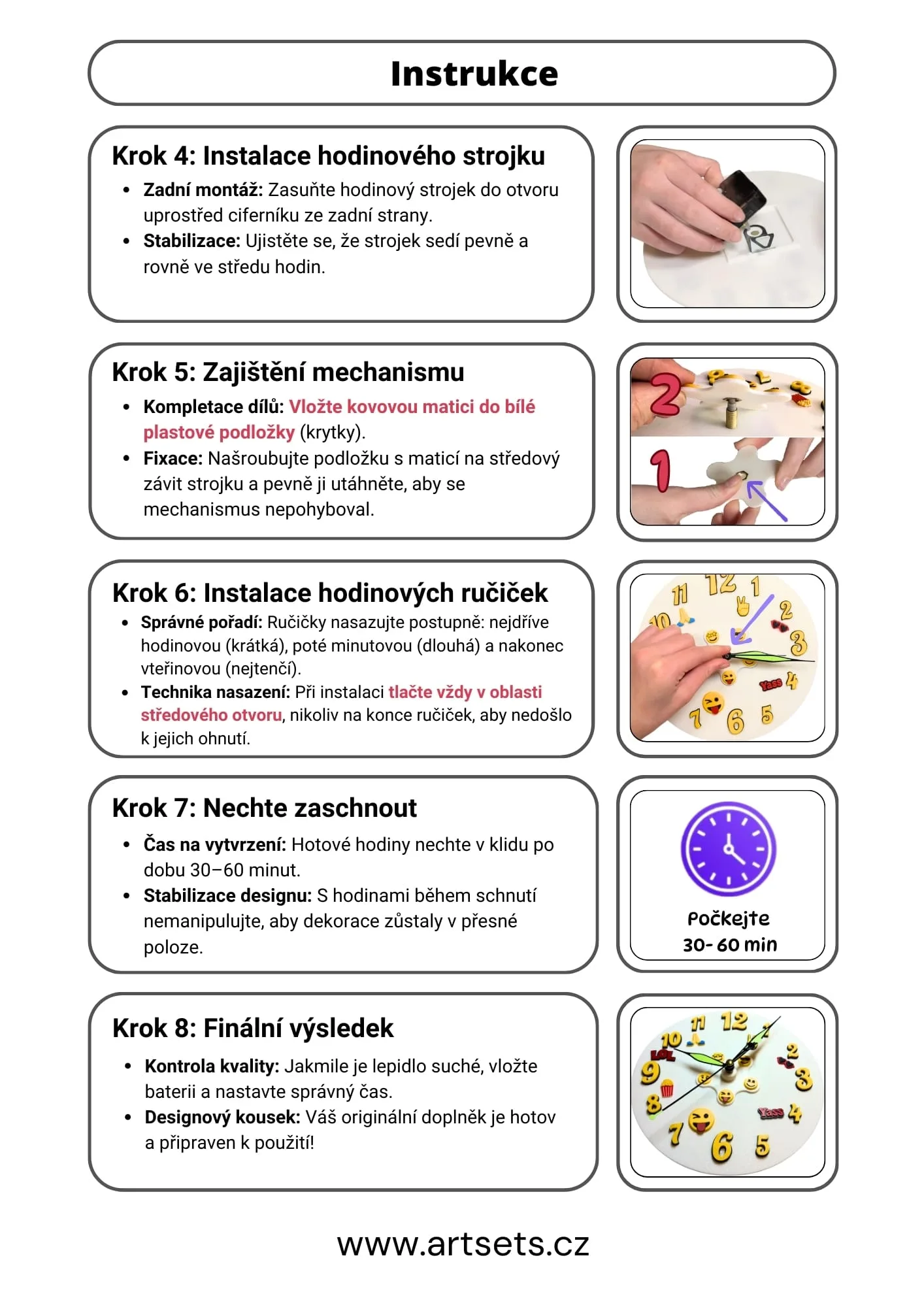 Instrukce pro tvorbu hodin – kroky 2